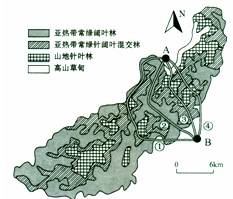 【题文】图为我国某自然保护区植被分布图,读图完成下列各题.