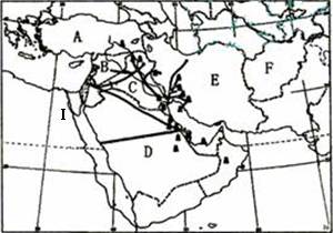 【题文】西亚历来是西方强国激烈争夺的地区,读"西亚地理简图",回答
