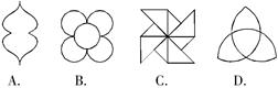 【题文】下列图案中,有且只有三条对称轴的是()