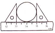【题文】用刻度尺和三角尺测量圆的直径方法如图,从图中可看出圆的