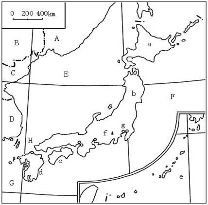 2012年人教版初中地理七年级下7.1日本练习卷(带解析)