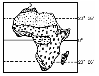 【题文】读"非洲自然带"分布图,回答.