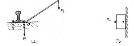 【题文】(1)如图甲所示是铁路建设中使用道钉撬撬道钉