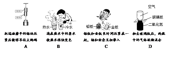 【题文】如图所示的各种现象中,不属于扩散现象的是________.(1分)初中惜时守时手抄报图片