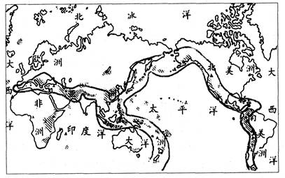 【题文】读世界火山地震带分布图,回答下列问题.(每空