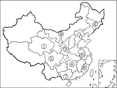 2014年山东初二地理真题 正文  (1)写出下列数码所代表的省区的名称