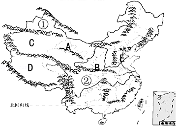 【题文】(20分)读图"中国地形分布简图",完成下列各题