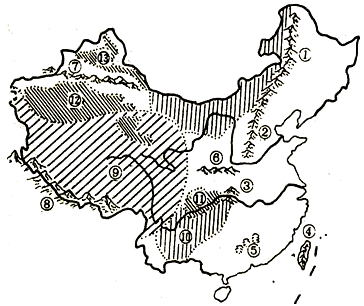 中国地形图简笔画轮廓