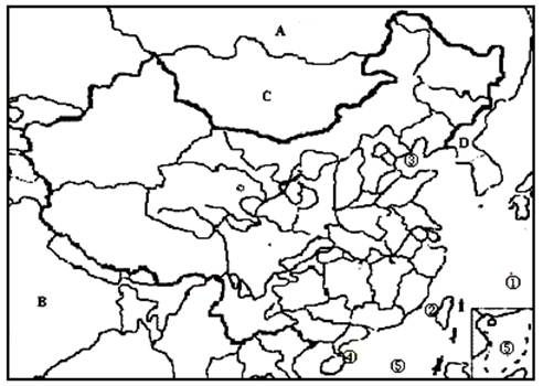 【题文】读中国疆域示意图,回答下列问题.(共11分)