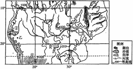 下图为某区域地形图,r地分布两片沼泽,时常发生季节性图片
