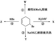 下图表示4-溴环己烯所发生的4个不同反应.其中,产物只