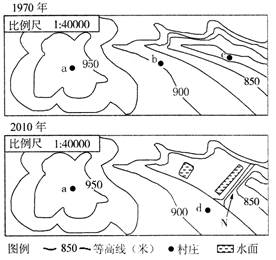 【题文】下图为"黄土高原上某地不同时期的等高线地形