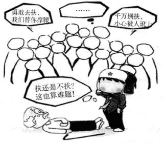 察并描述下面的漫画,然后针对这一社会现象写