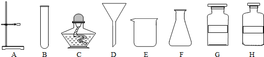 (1)例如a铁架台,在b到f五种仪器中,选出两种你认识的仪器,按示例写出