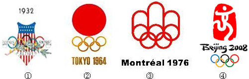 图为各届夏季奥运会的会徽图案,其中是轴对称图形的是