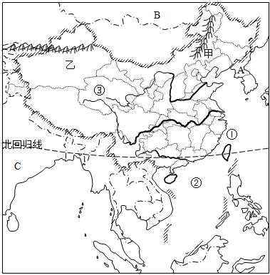 (1)北回归线穿过______个省,自西向东是