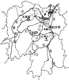 (2)图中b处是______矿,五强溪水电站建在______河上.
