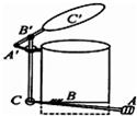 图为脚踩式垃圾桶的示意图,在打开盖子的过程中,是杠杆abc和杠杆a"b"c