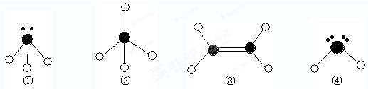 下列分子结构图中的