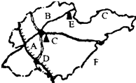 读"山东省轮廓图",完成下列问题: (1)写出字母代表的地理事物的名称