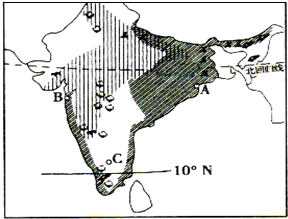读印度地形简图,回答问题.