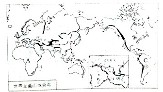 读"世界地形图"回答问题.