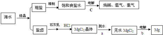 请回答:(1)海水制盐