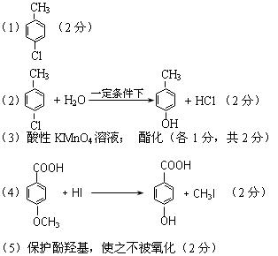 工业上用甲苯生产对-羟基苯甲酸乙酯