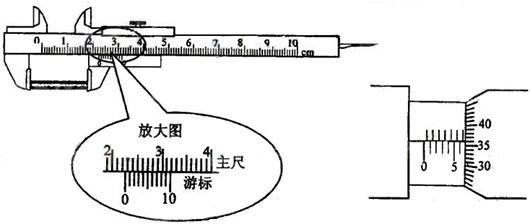 (4分)某同学用游标卡尺测量一圆柱体的长度,用螺旋测微器测量该圆柱体