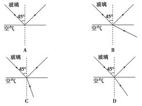 5的玻璃内射向空气,在界面上的入射角为45°.