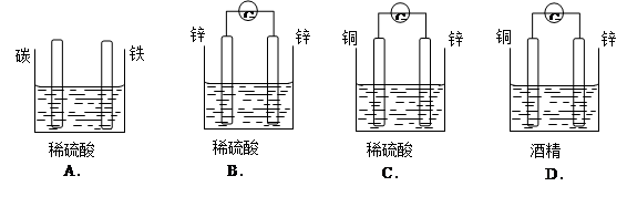 下列装置中能构成原电池的是