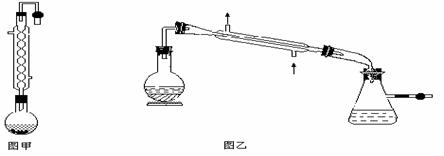 在图甲的圆底烧瓶内加入乙醇,浓硫酸和乙酸,加热回流一段时间,然后换