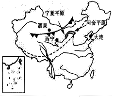 (3)冬春季节受此天气系统的影响,宁夏平原和河套平原可能出现的气象
