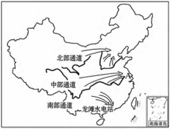 材料二西电东送示意图