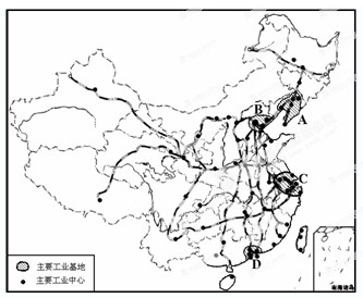 (2)我国工业基地的分布呈现出 , , 分布的特点.