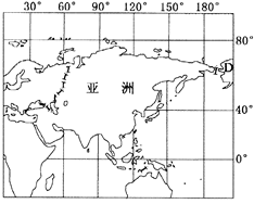 下图是"世界部分地区简图",读图回答小题.