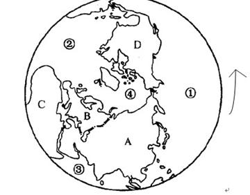 读"北半球图"回答问题:(7分)