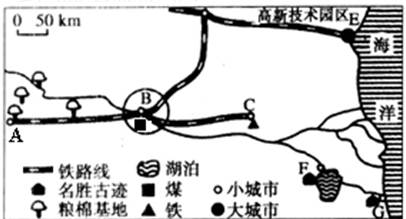 高中地理试题 区域地理环境与人类活动 图11是某沿海地区示意图,.