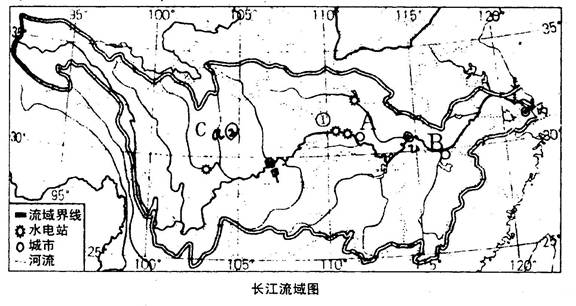 读长江流域图,完成下列各题.(每空1.5分,共15分)