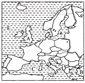 读"欧洲西部图",回答问题.(10分)