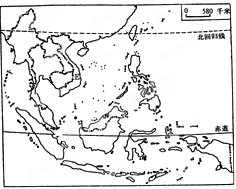 读东南亚地图,回答11-13题.