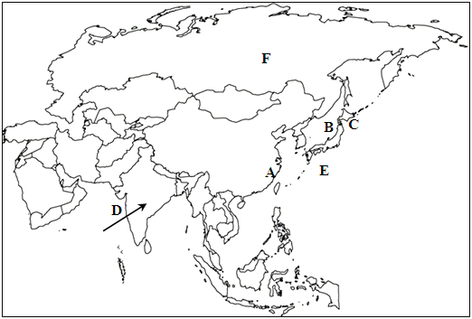 读亚洲地区图,完成下列各题.(.