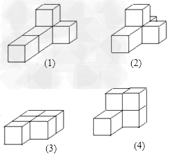 下面是用几个小正方体搭成的四种几何体,分别画出它们的三视图.