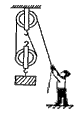 如图所示,工人用滑轮组提升重240 n的物体,所用的拉力为150 n, 物体