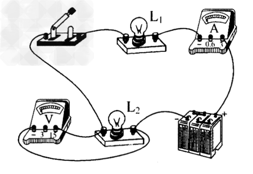 如图所示是小明同学研究串联电路中电流,电压特点的实物连接图,当开关