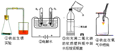 ①烧杯中的水:通过导管中水面的上升得出铁生锈需要消耗氧气. b.