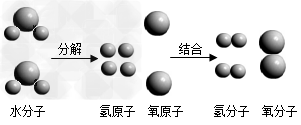 如图是电解水的微观示意图,从中获得的信息错误的是