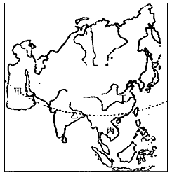 小题1:亚洲地势特点中间高,四周低,其河流向深受地形地势的影响.