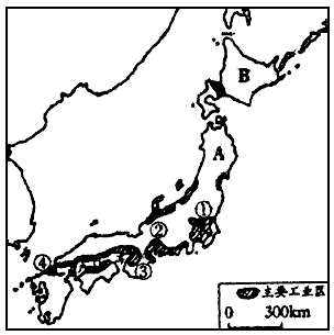 读"日本主要工业分布图"回答.