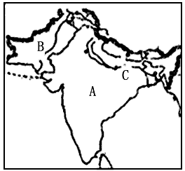 读"南亚地区图"回答下列问题